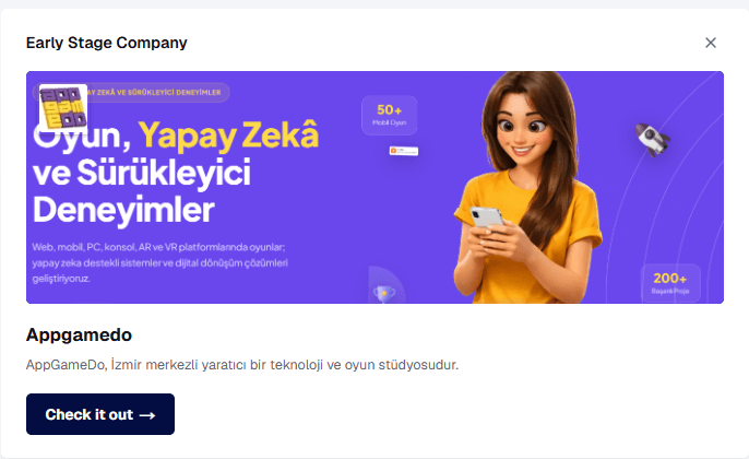 An Early Stage company's Startup Spotlight card on UmayNow