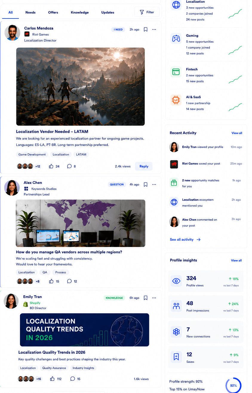 AI business discovery feed